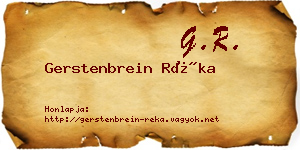 Gerstenbrein Réka névjegykártya